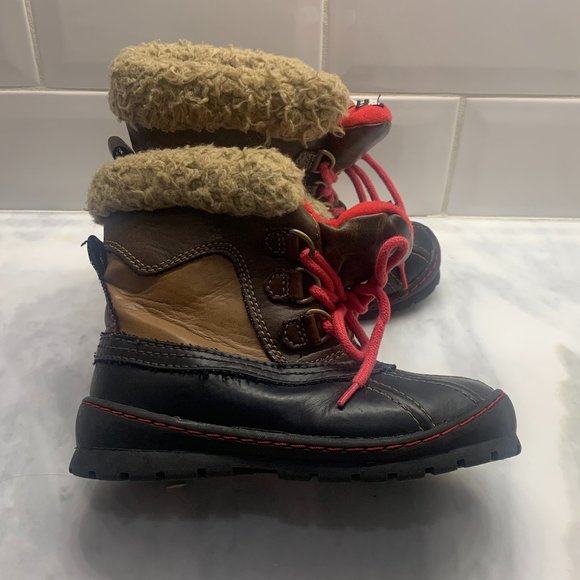 babyGap toddlerThinsulate boys boots size 11 brown sherpa - Picture 3 of 7
